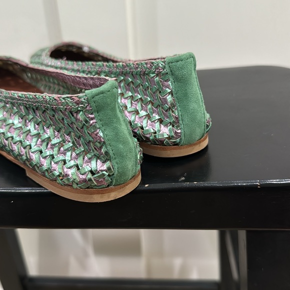 CARDINALE Italy Leather Lorraine Metallic Finish Woven Ballet Flats sz EUR 38 - Picture 3 of 9